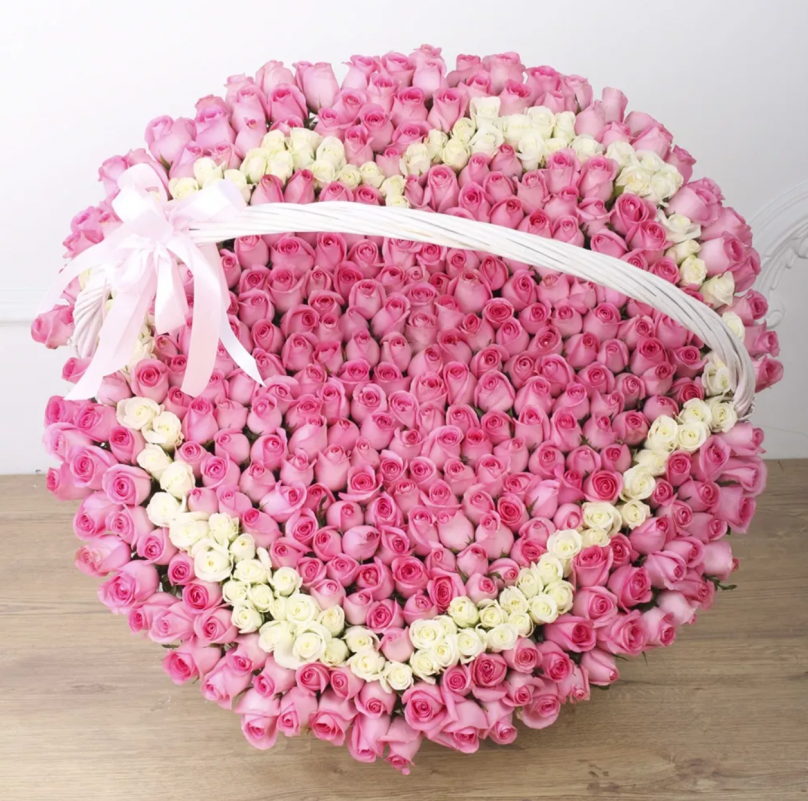 Heart of Roses: 500 Pink Roses and White Roses - Image 2