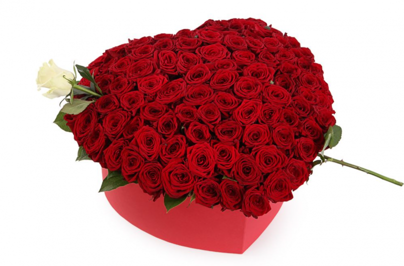 Cupid's Message: 101 Roses in a Box