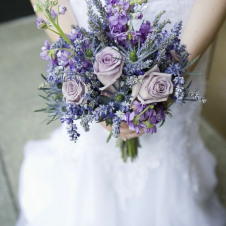 «Lavender Sorbet» – Full Wedding Set (Bridal bouquet, boutonnière, one bridal table decoration, and your choice of guest table decorations)