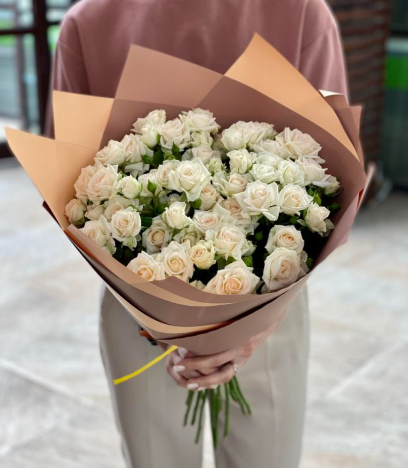 White Serenity: 20 White Spray Roses - Image 2