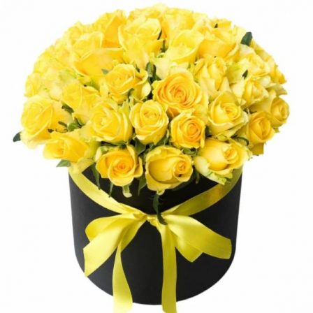 Radiant Bliss: 50 Yellow Roses in a Box