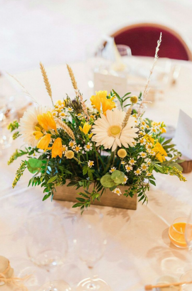 «Sun Inside» – Full Wedding Set (Bridal bouquet, boutonnière, one bridal table decoration, and your choice of guest table decorations) - Image 4