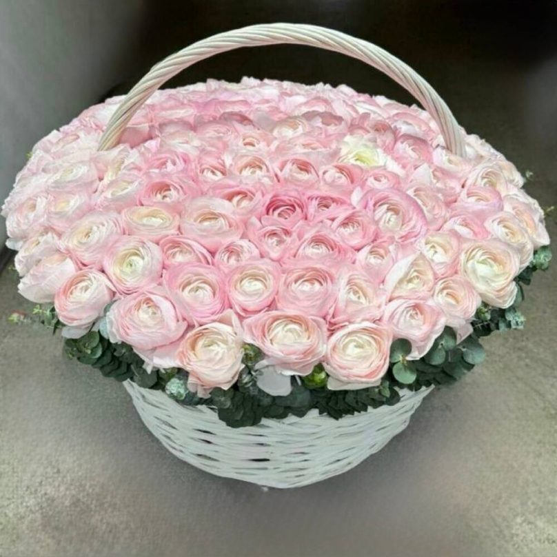 Silk Symphony: 100/200 Ranunculus and Eucalyptus