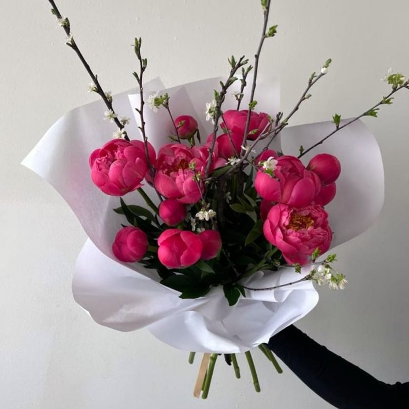 Aurora Bloom: 20 Peonies and 10 Blooming Branches