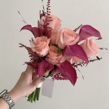 Bridal bouquet: «Rosé Cascade»
